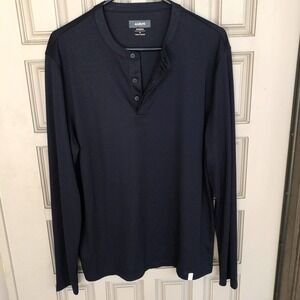 Alfani Men's Henley SzM Dk Blue Stretch NWOT Mint